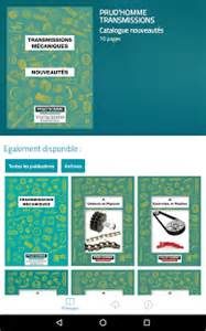 Le catalogue Prud'homme Transmissions sur tablettes et téléphones