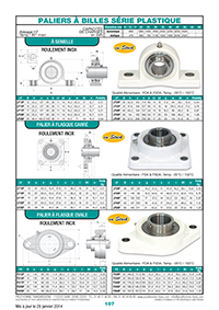 Page 107 : Paliers à billes série plastique