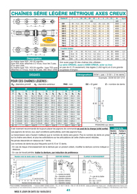 Page 41 : Chaînes série légère métrique axes creux