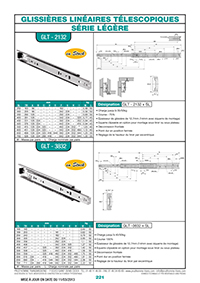 Page 221 : Glissières linéaires télescopiques - Série légère