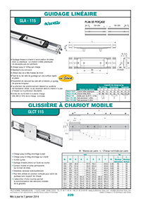 Page 229a : Guidage linéaire GLA-115 - Glissière à chariot mobile