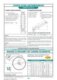 Page 134 : Choix d'un antidévireur - Roues à rochet et cliquet