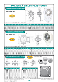 Page 108 : Paliers à billes plastiques
