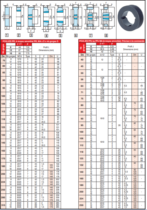page 97 - POULIES PPJ / PPL POUR COURROIES POLY V