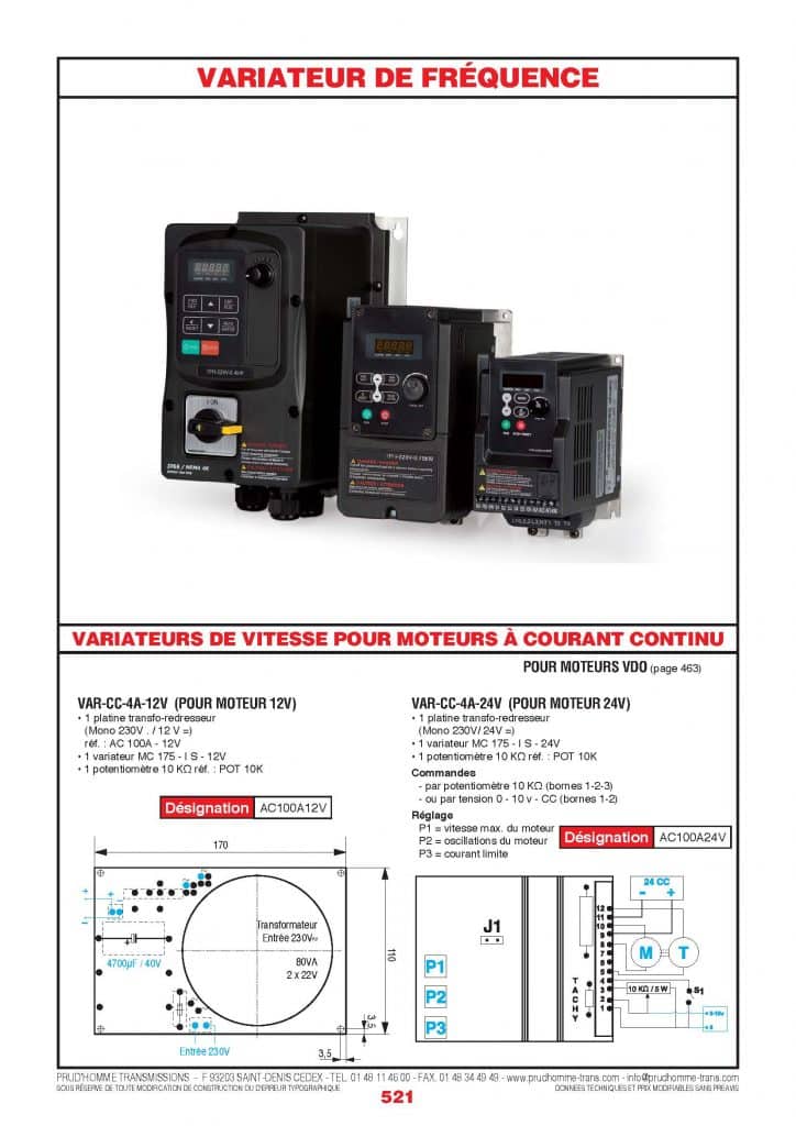 Variateur Page 521 - VARIATEUR DE FRÉQUENCE & VARIATEURS DE VITESSE POUR MOTEURS ...