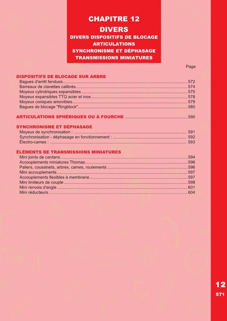 Page 571 CHAPITRE 12 DIVERS, DIVERS DISPOSITIFS DE BLOCAGE