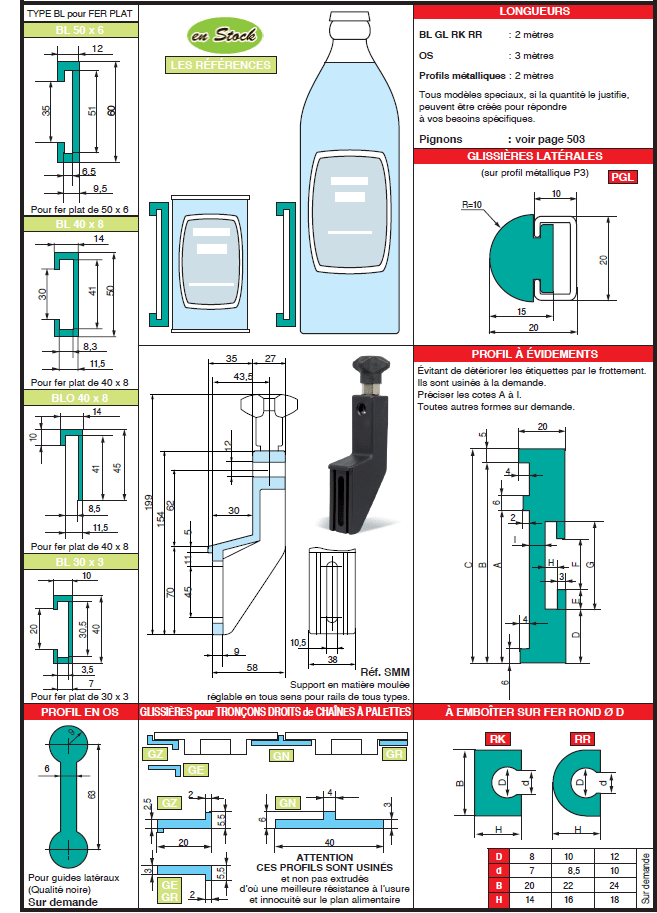 Page 502 - GLISSIÈRES POUR TRANSPORTEURS, CONVOYEURS…