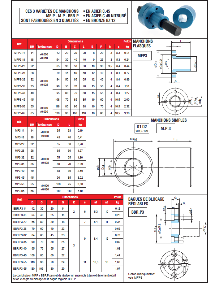 Page 424 - ÉLÉMENTS STANDARD POUR ARBRES “POLYGON” P3