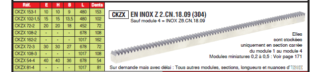 Page 209 - CRÉMAILLÈRES STANDARD ACIER