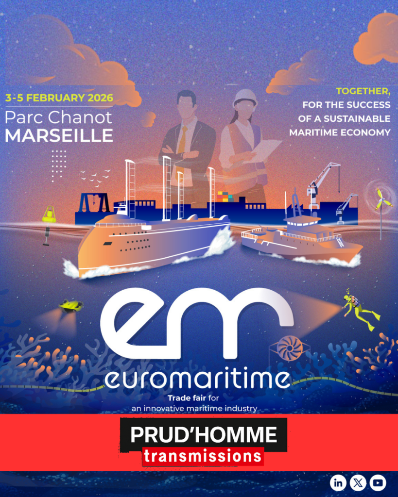 Prudhomme Transmissions au Salon EUROMARITIME 2026 Prudhomme Transmissions au Salon EUROMARITIME 2026